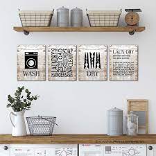 laundry room wall art four prints or