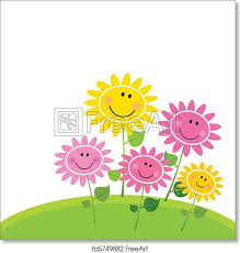 Art Print Of Happy Spring Flower Garden