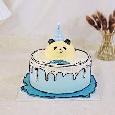 Panda Minimalist Cake gambar png