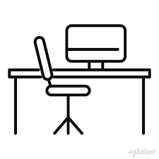 Home Office Furniture Icon Outline
