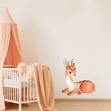 Baby Deer Wall Decal Watercolor Fawn