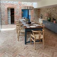 reclaimed terracotta parquet floor