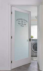 Frosted Glass Etched Laundry Room Door