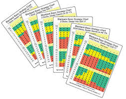 Set Of Six Blackjack Basic Strategy Cards