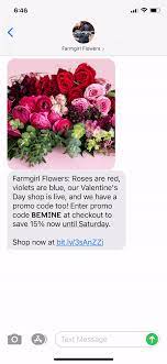 Coupon (19 days ago) farmgirl flowers discount code free shipping is a big offer for you to pay less shipping cost when you place order at farmgirl flowers.when your order exceeds the minimum spend, and you. Farmgirl Flowers Text Message Marketing Example 01 19 2021 Sms Archives