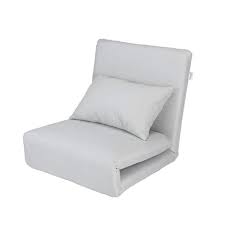 Loungie Beige Relaxie Linen Convertible Flip Chair Floor Sleeper