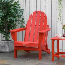 Outsunny Red Plastic Adirondack Chair