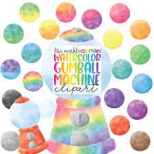 watercolor rainbow gumball machine