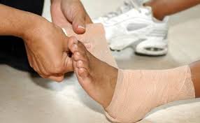 sprained ankle or injured knee