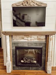 diy shabby chic faux fireplace mantel