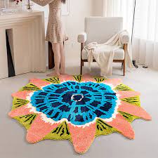 flower rug blended fabric