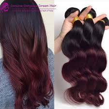 Fashion Ombre Hair Extensions Dark Wine 99j Body Wave Two Tone Color 100 Human Hair Weaves T1b 99j Hair Weaves Uk Remy Hair Weave Uk From