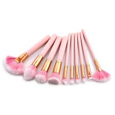 aralor makeup brushes set 10 pcs pink