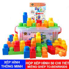 Bộ Xếp Hình Thông Minh 50 Chi Tiết VIJAGO Bằng Nhựa Có Hộp Đựng [ ĐỒ CHƠI  TRẺ EM]