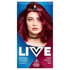 Punky colour purple is a vegan hair dye that doesn't contain any harmful chemicals. Schwarzkopf Live Intense Colour Permanent Hair Dye Pure Purple 086 Sainsbury S
