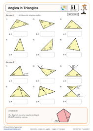 angles in triangles free worksheet