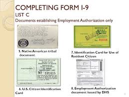 Card county, municipal authority, or territory of the united states bearing an official seal the following: Form I 9 Employment Eligibility Verification Form Ppt Download