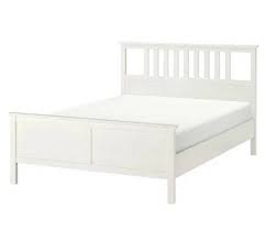 white ikea hemnes double bed frame with