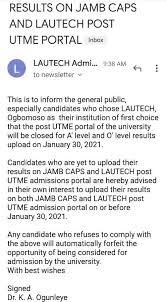 The jamb screening exercise date, as well as the jamb utme mock examination date, has also been announced by the registrar. Deadline For Uploading Of O Level Results To Jamb Portal School Contents
