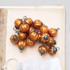 Mercury Glass Orange Ball Ornaments Set