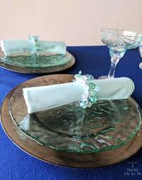 Modern Sea Glass Hues Summer Tablescape