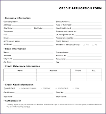 Free Credit Application Template Application Forms Templates Word