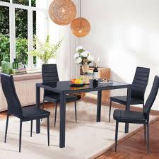 Dining Table Chairs Set Metal Frame