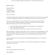 Use a modern but professional format. Sample Cover Letter For A Job Application