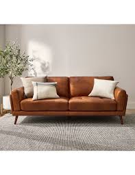 luca hendrix ii leather 3 seater sofa