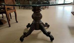 table w carved mahogany pedestal base