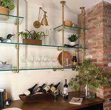 French Bistro Glass And Brass Bar