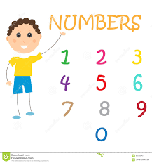 Number Chart Learning Kids Children Stock Vector