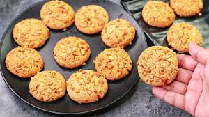 Swap the regular sugar with brown sugar for a chewier texture. 3 Ingredients Peanut Cookies Recipe Eggless Without Oven Yummy Youtube