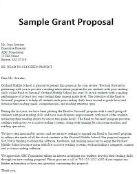 Sample Cover Letter For A Grant Proposal Sample Cover Letter For