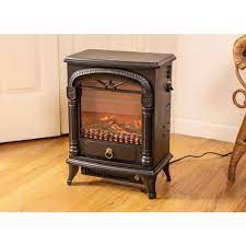 black electric fireplace stove heater