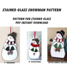 Stained Glass Snowman Pattern For