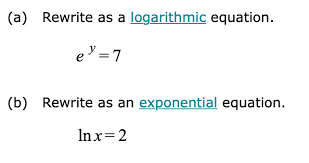 Rewrite As A Logarithmic Equation