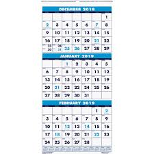 House Of Doolittle Three Month Vertical Wall Calendar Monthly 1 2 Year December 2018 Till January 2020 3 Month Single Page Layout 12 1 4 X