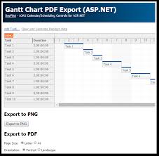 Gantt Chart Pdf Export Asp Net C Vb Net Daypilot Code