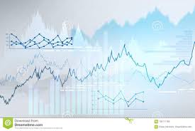 Abstract Business Chart With Uptrend Line Graph Stock