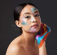 beauty with rainbow makeup art