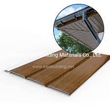 pvc wood grain soffit eave panel for