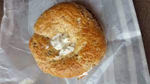 bagel with cream cheese picture of