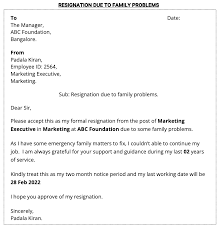 imate resignation letters due to