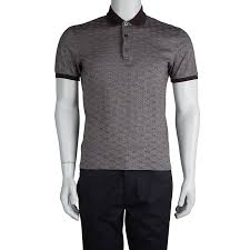 Gucci Brown Guccissima Print Slim Fit Polo T Shirt L
