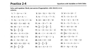 Practice 2 4 Equations With Variables