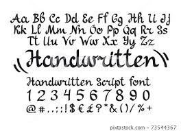handlettering script font stock