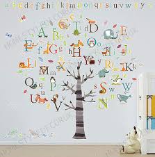 Huge Alphabet Animal Tree Wall Stickers