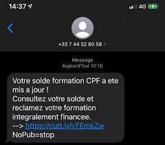 Arnaque du Compte Personnel de Formation (CPF) par mail et SMS