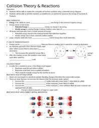 Determine the effects of concentration, temperature, surface area, and catalysts on reaction rates. Collision Theory Worksheets Teaching Resources Tpt